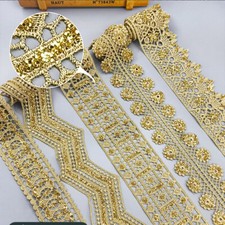 Garniture Dentelle Brillante Or Brodée Glitter Ruban DIY Couture Bordure
