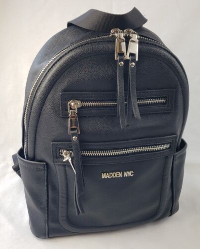 Steve Madden NYC Womens Mini Backpack Purse Shoulder Bag Black EUC