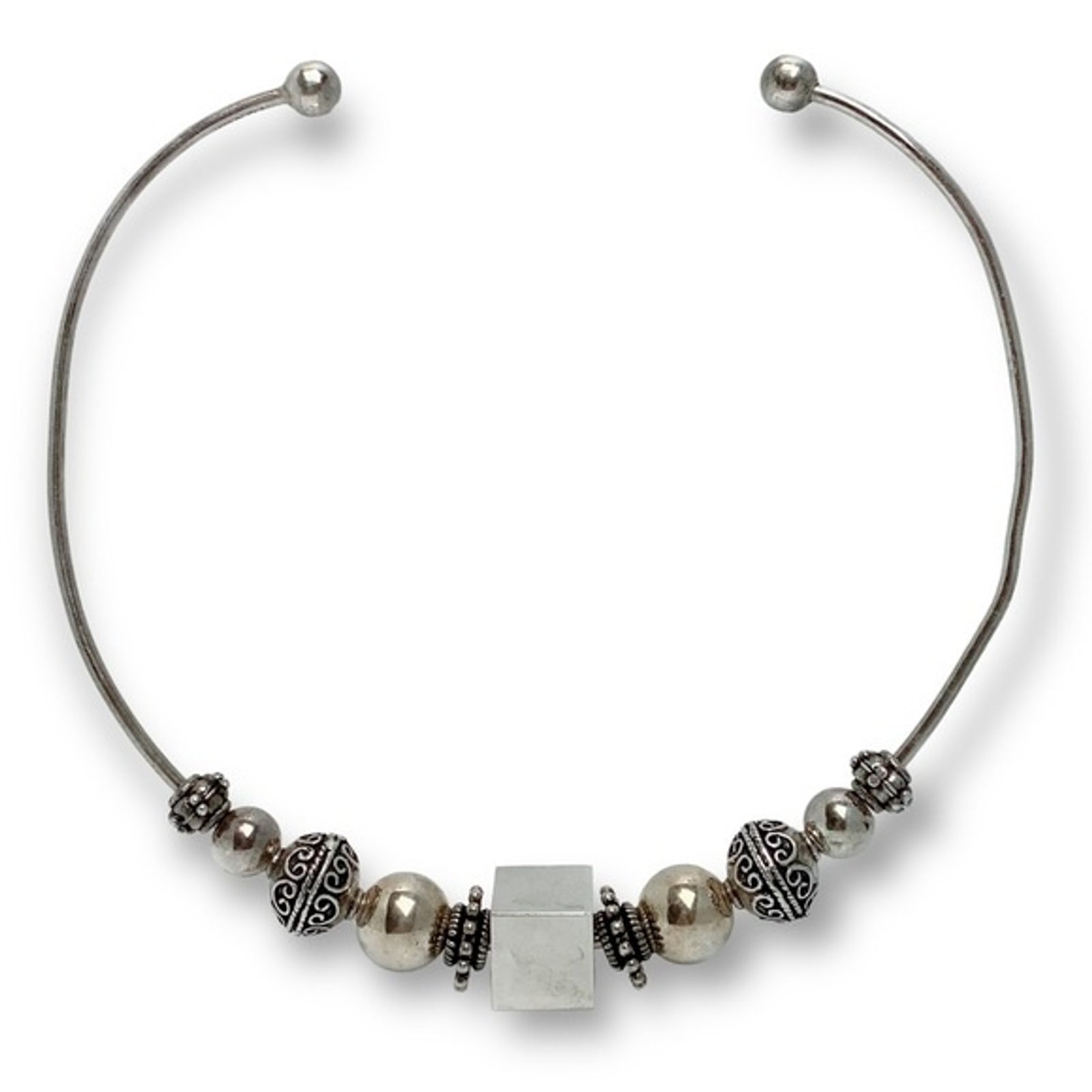 FLAWED Mexican 925 Solid Sterling Silver Collar L… - image 3