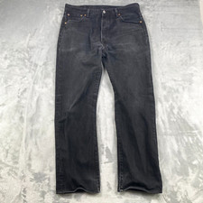 Levi's 501 Jeans Men s 36x32 Black Button Fly Straight Leg Denim Pants