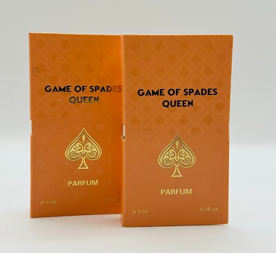 2 x Jo Milano Game of Spades QUEEN Parfum Mini Travel Sample 0.1oz/3ml