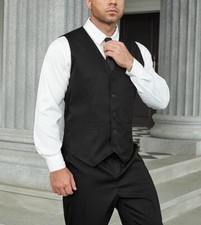 NWT SIZE XS 3 Piece Slim Fit Suit Set Solid Vest and Pants Suit for Men with Tie