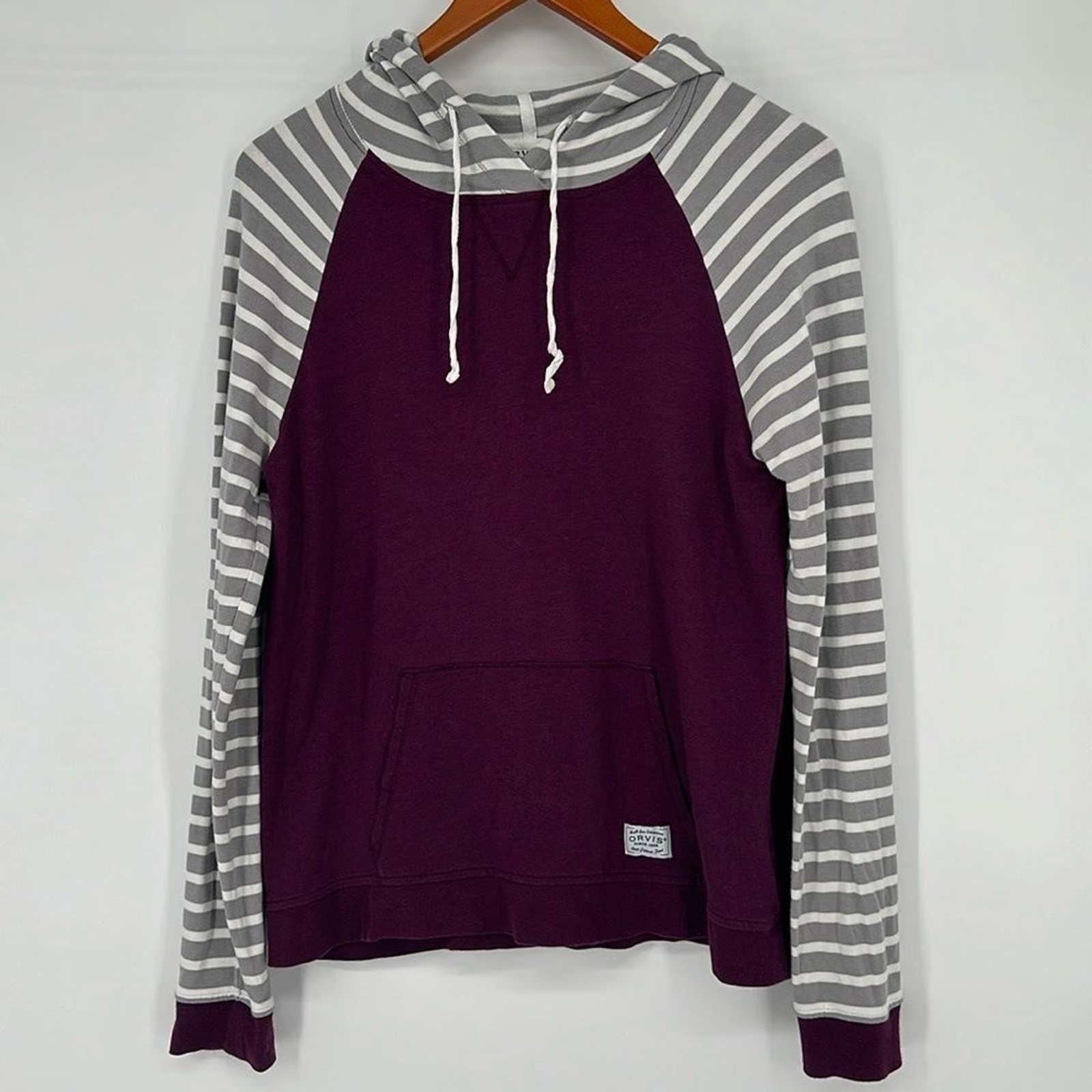 Orvis Solid and Stripe Pullover Lightweight Hoode… - image 11