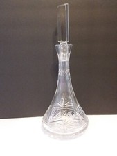 American Brilliant Cut Crystal Vintage Decanter Fan Star Stopper BARWARE A7