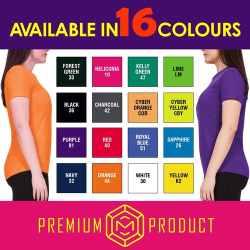 Womens Polyester T Shirt 100% Tech Tee Ladies Training Top Quick Dry Breathable - Picture 3 of 70
