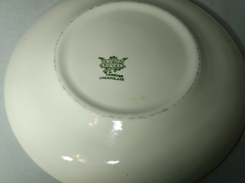 Plato de cena Royal China EE. UU. Tweed rosa y azul esmaltado 55 etiqueta verde MCM excelente condición - Imagen 7 de 9
