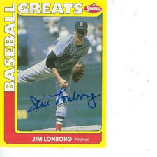 JIM LONBORG 1990 SWELL BASEBALL GREATS SIGNED # 57 - BOSTON RED SOX