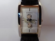 FOSSIL "JUST MARRIED" WATCH - GENUINE LEATHER FOSSIL BAND - NEW BATTERY - RARE