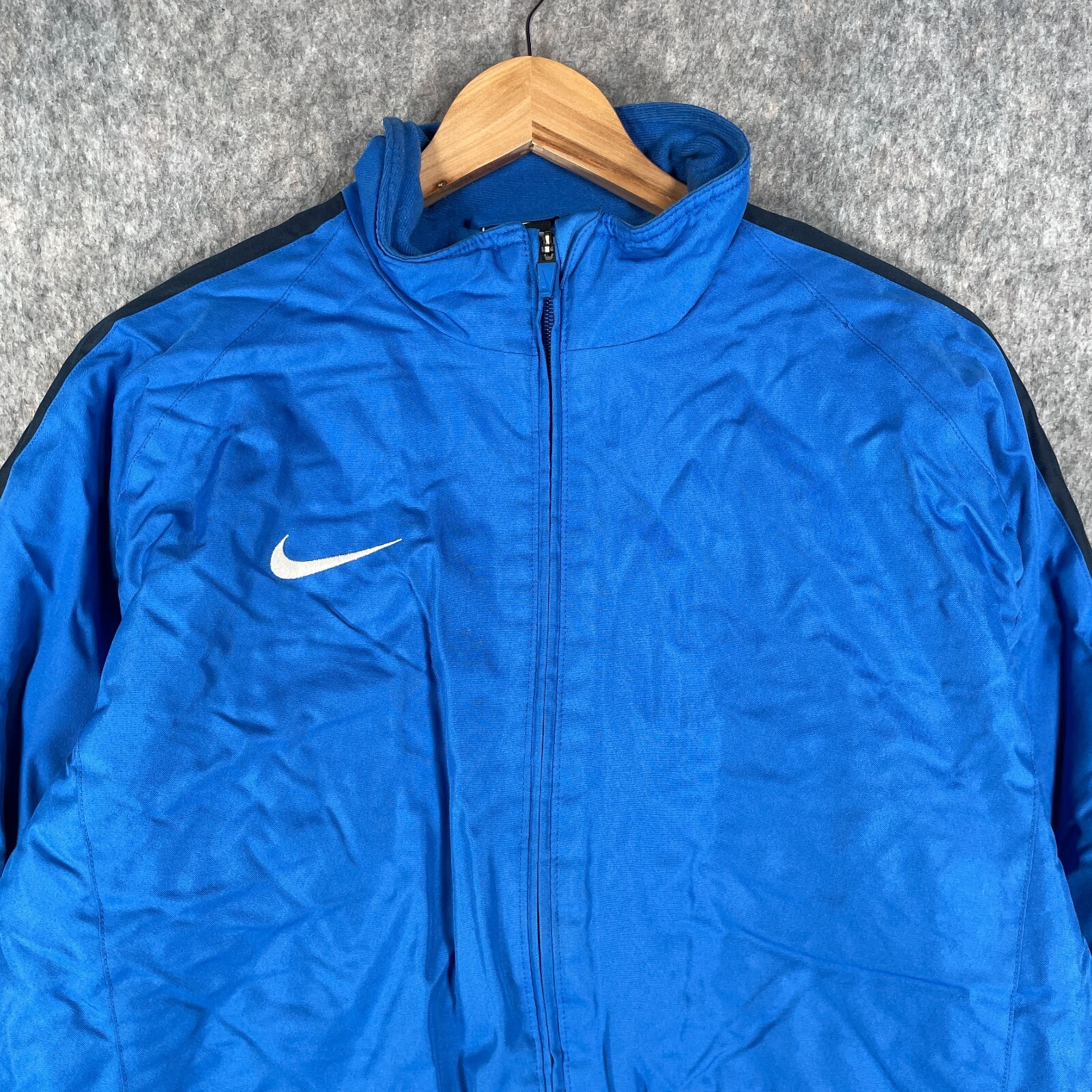SACAI X NIKE Nike Giacca Uomo 36 38 Blu Bianco Swoosh Logo Pile Interno Imbottito Cappotto Casual