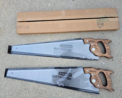 Pair Vintage Stanley Workmaster 10-Point 26'' Crosscut Saws USA Original Box NOS
