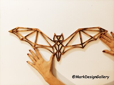 Fledermaus Wanddeko Wallart Wandtattoo Halloween Deko Herbst Deko Holz Bat goth 