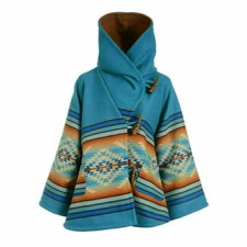 Women's Hoodie Blue Fleece S3 Poncho Adult Superhero Halloween Sweatshirt Style