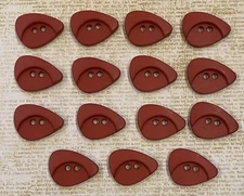 16 RARE Dill 30mm Asymmetrical Oblong Pink Deco Plastic Buttons New Old Stock