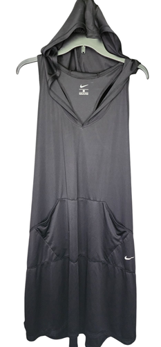 Nike Dri-Fit Womens 3X Black Sleeveless Hooded Pocket Swim Cover Up Dress NWT