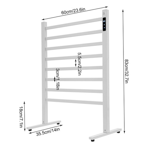 Scaldasalviette 8 Bar Riscaldato 32,7" Scaldasalviette Libera Installazione per Bagno - Foto 4 di 23