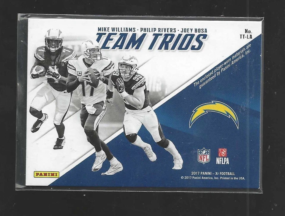 2017 XR =BLUE-Team Trio Mike Williams-Philip Rivers-Joey Bosa-#-32/49-Chargers - Image 2 of 2