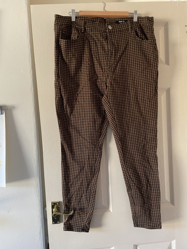 Plus Size 20R TU Sainsburys Black Chequered Trousers Smart Cigarette Pant | eBay