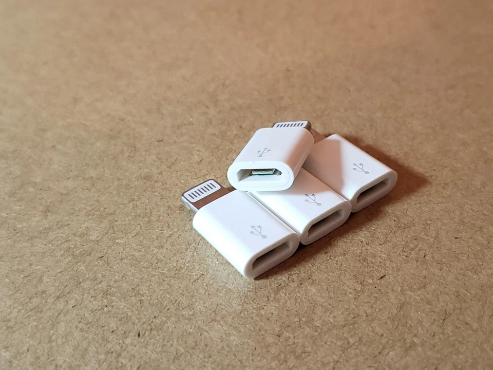 lot 4x Micro USB 8Pin Data Cable Adapter android to iPhone Converter For iPhone - Image 2 of 4