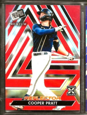 2024 Press Pass Premium Cooper Pratt Red Prismatic Reflector #72 Sn 14/15