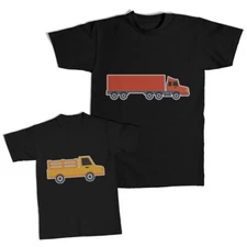 Dad and Son Matching Outfits Clothes Undercover Superhero Buddy Trucks Cotton