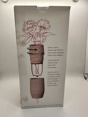 BNIB The Amaranth Vase 10" Floral Care Impact Resistant Smarter Vase Cool Pink - Picture 6 of 6