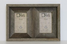 4x6-2.5" Wide Reclaimed Rustic Barn Wood Collage Frame - Holds 2 Photos