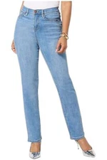 DG2 by Diane Gilman Women's Lux Touch Straight-Leg Jean Chambray