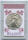 2026 American Silver Eagle 1 oz It's A Girl Newborn Gift Holder Case Gem BU Coin