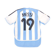 Adidas Argentina 06/08 2006 2007 2008 WC Home Lionel Messi 19 L Men Adult Jersey