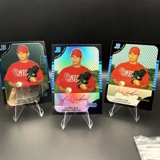 2005 Bowman Chrome - First Year Carlos Carrasco #313 Refractor RC + Chrome &base