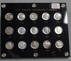 Silver 1950 - 1964 Roosevelt Dime UNC Ten Cents 15 Coin Fifteen Uncirculated 10c