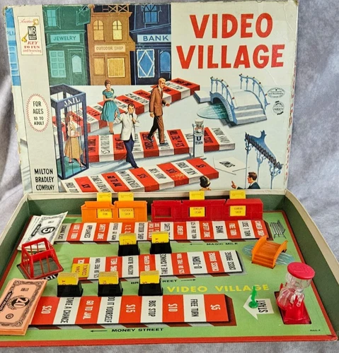VTG 1960 Milton Bradley Video Village Board Game Based on CBS Game Show