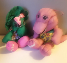 Barney and Baby Bop Water Pals Vintage 1996 Soft Toys from Playskool