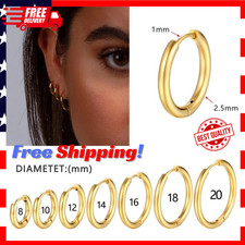 Stainless Steel Huggie Hoop Earrings Unisex Fashion Jewelry For Women, Men
