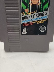 Donkey Kong 3 Arcade Classics Nintendo NES Game Cartridge 1986 Authentic Retro
