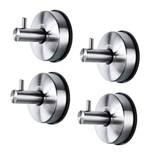  Vacuum Suction Cup Hooks Shower Towel Holder Bathroom Shower Hook Brushed 