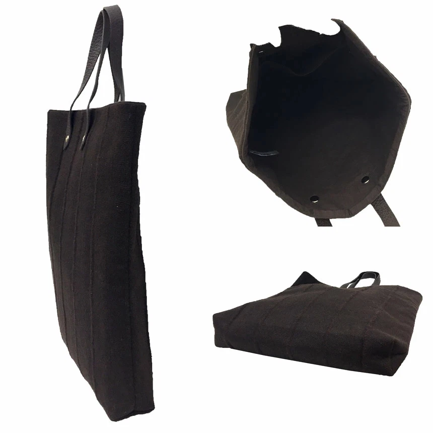 Bolso de Mano Hermes Amedaba Gm Marrón Oscuro Lana Usado Aq9037 Foto 2 de 3