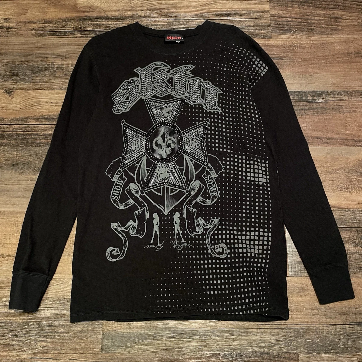 T-shirt Manches Longues Redskins Homme - Gris - Neuf Avec étiquettes