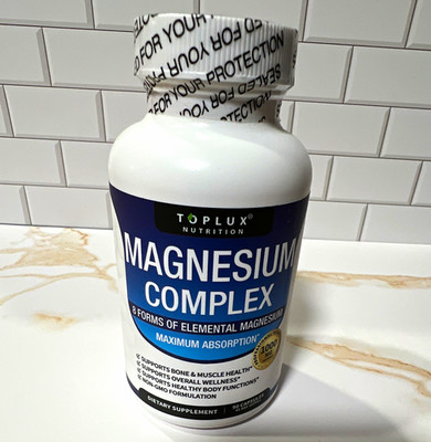 Toplux Nutrition Magnesium Complex 1000mg 90 Capsules Non-GMO, Citrate+