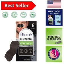 6 Count Charcoal Nose Strips for Bloke  s Blackhead Removal and Oily Skin Control