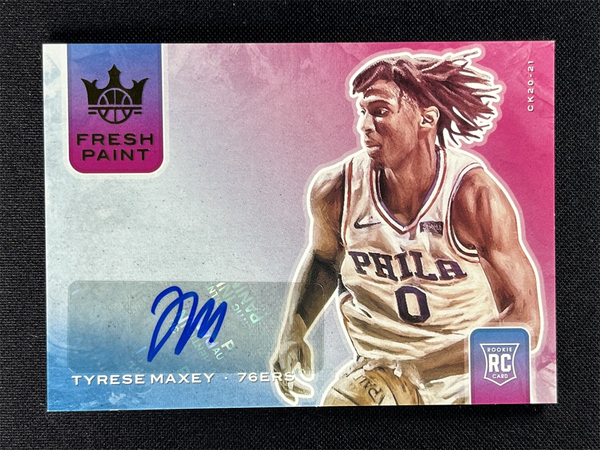 2020-21 Panini Court Kings Tyrese Maxey #FP-TYR Fresh Paint Auto RC Rookie /149