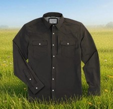 NWT Poncho Piedras Negras Medium Slim Fit Mens Western Snap Shirt Long Sleeve