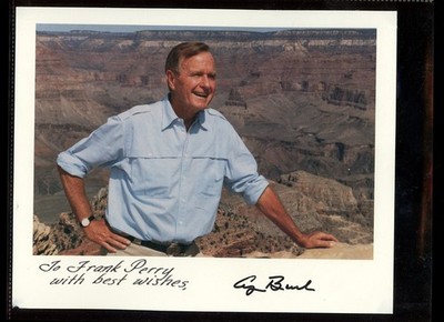 George H W Bush Signed Photo Grand Canyon White House 41st President Autopen