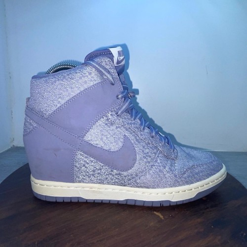 Nike Dunk Sky High TXT Iron Purple Womens Athletic Shoes Size 9.5 Hidden Wedge