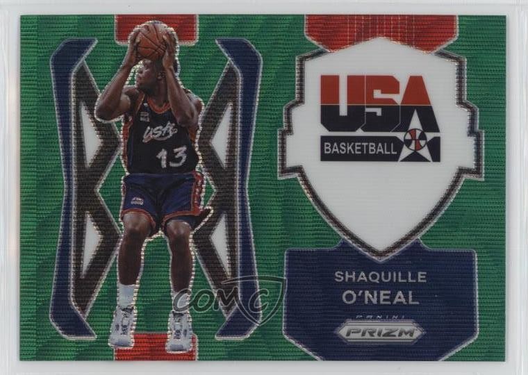 2021-22 Panini Prizm USA Basketball Green Wave Shaquille O'Neal #10 HOF 12po