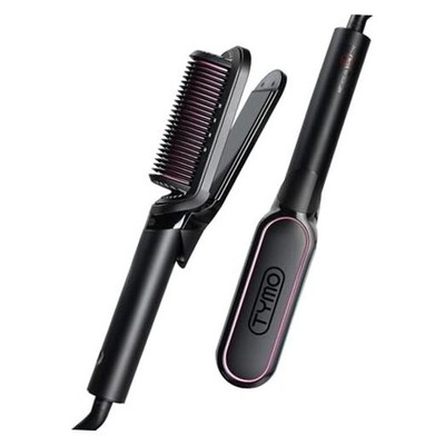Flat Iron Hair Straightener Brush 2 in 1, 200M Ions Hair Straighteners Black