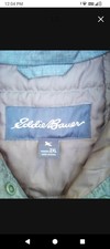 Eddie Bauer Blue Lined Puffer Jacket Snap/But...