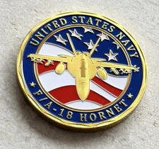 F/A-18 Hornet Challenge Coin USN US NAVY-Attack Jet Aircraft Carrier
