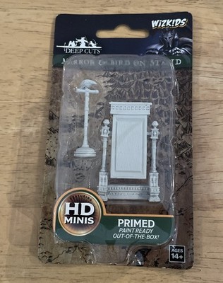 Spiegel und Vogel auf Ständer Wizkids Deep Cuts Miniaturen grundiert unbemalt Neu!