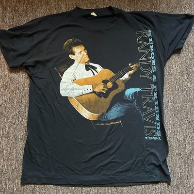 VINTAGE 1991 SCREEN STARS Randy Travis Heroes Friends tour TSHIRT Size XL